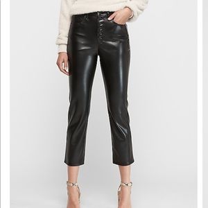 Faux leather crop pants